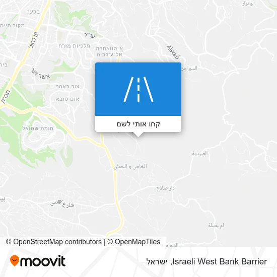 מפת Israeli West Bank Barrier