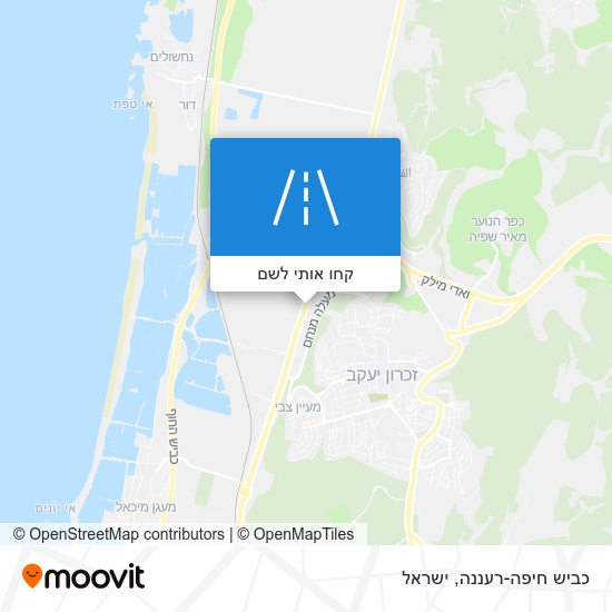 מפת כביש חיפה-רעננה