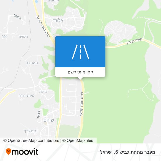 מפת מעבר מתחת כביש 6