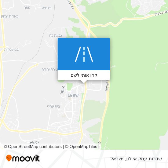 מפת שדרות עמק איילון