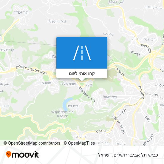 מפת כביש תל אביב ירושלים