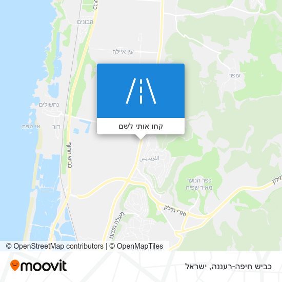 מפת כביש חיפה-רעננה