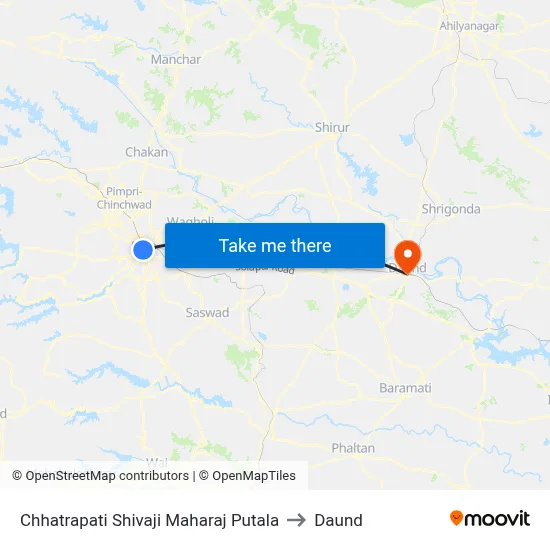 छत्रपति शिवाजी महाराज पुतळा to दौंड map
