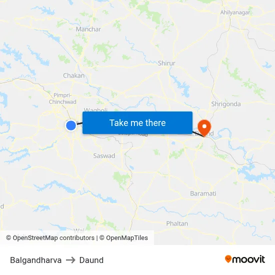 बालगंधर्व to दौंड map