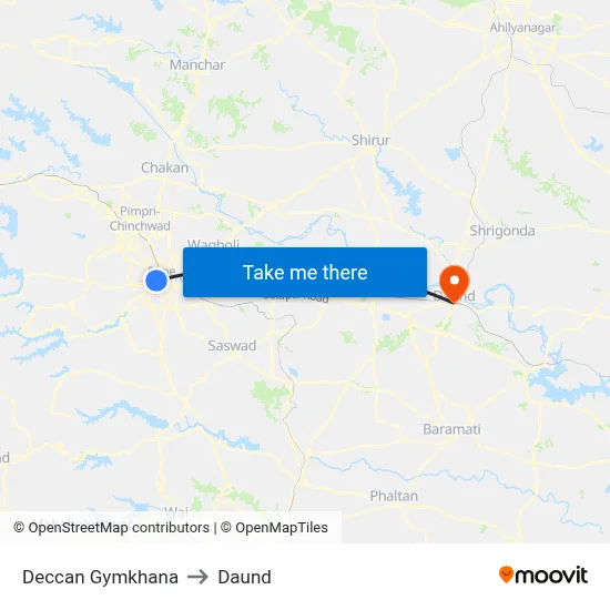 डेक्कन जिमखाना to दौंड map