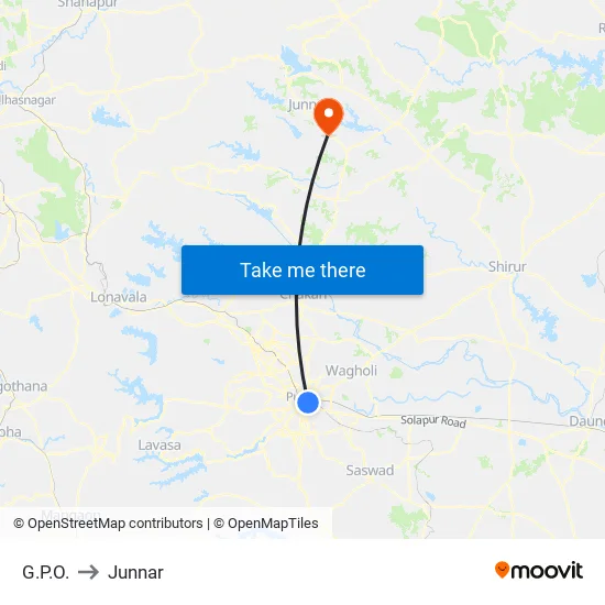 GPO to Junnar map