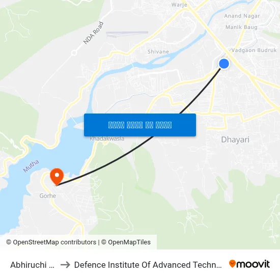 अभिरुचि मॉल to रक्षा उन्नत प्रौद्योगिकी संस्थान map