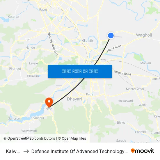कलवड to रक्षा उन्नत प्रौद्योगिकी संस्थान map