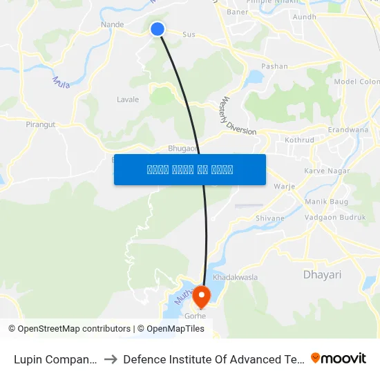लुपिन कंपनी फाटा to रक्षा उन्नत प्रौद्योगिकी संस्थान map