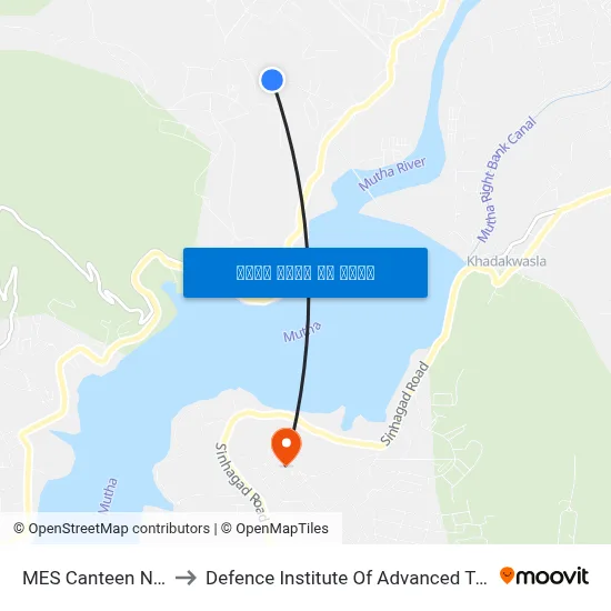 एमईएस कैंटीन एनडीए गेट to रक्षा उन्नत प्रौद्योगिकी संस्थान map