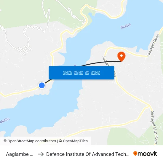 आगलंबे फाटा to रक्षा उन्नत प्रौद्योगिकी संस्थान map