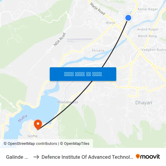 Galinde Path to Defence Institute Of Advanced Technology Diat map