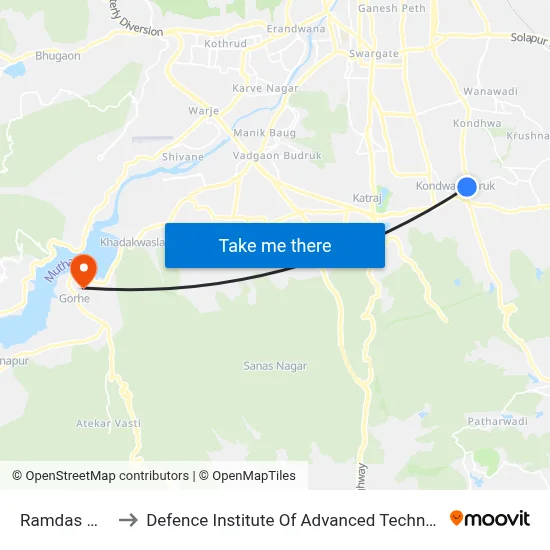 रामदास मराळ to रक्षा उन्नत प्रौद्योगिकी संस्थान map