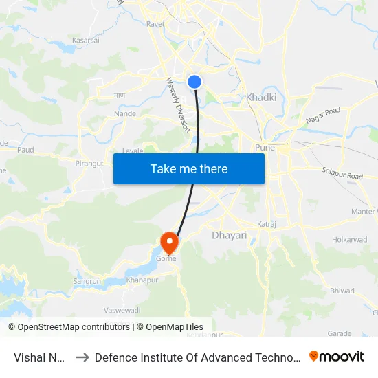 Vishal Nagar to Defence Institute Of Advanced Technology Diat map