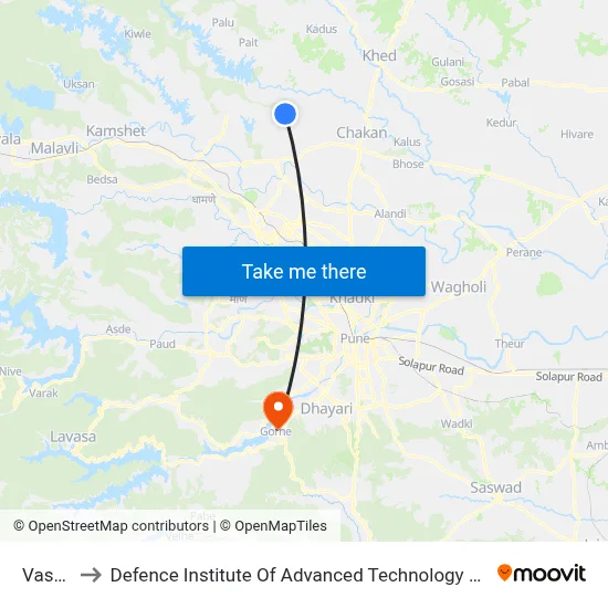 वासुली to रक्षा उन्नत प्रौद्योगिकी संस्थान map