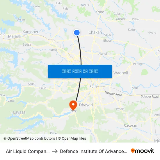 एयर लिक्विड कंपनी सावरदरी to रक्षा उन्नत प्रौद्योगिकी संस्थान map