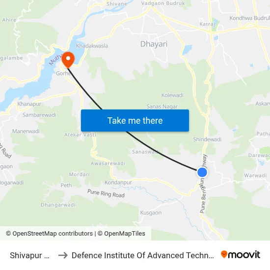 शिवापुर बाग to रक्षा उन्नत प्रौद्योगिकी संस्थान map