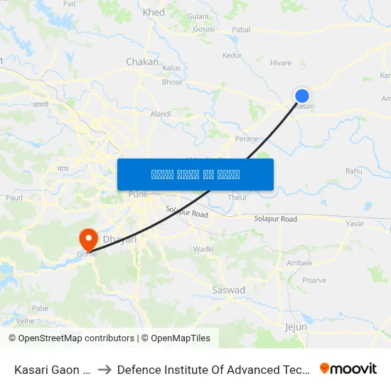 कसरी गांव फाटा to रक्षा उन्नत प्रौद्योगिकी संस्थान map