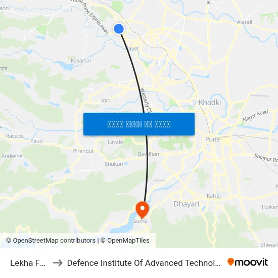 लेखा फार्म to रक्षा उन्नत प्रौद्योगिकी संस्थान map