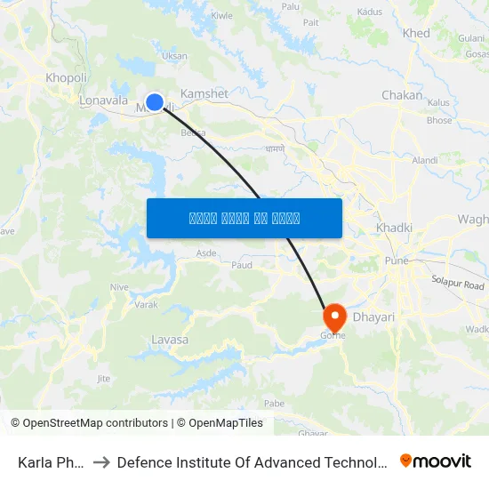 कर्ला फाटा to रक्षा उन्नत प्रौद्योगिकी संस्थान map
