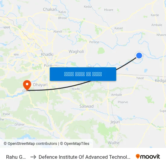 Rahu Gaon to Defence Institute Of Advanced Technology Diat map