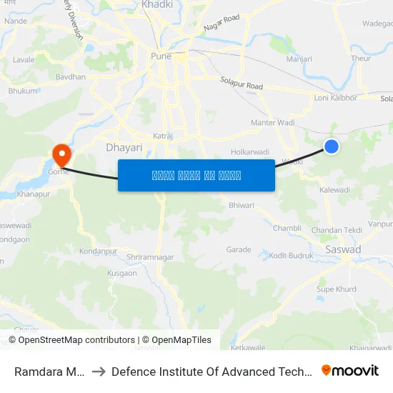 रामदरा मंदिर to रक्षा उन्नत प्रौद्योगिकी संस्थान map