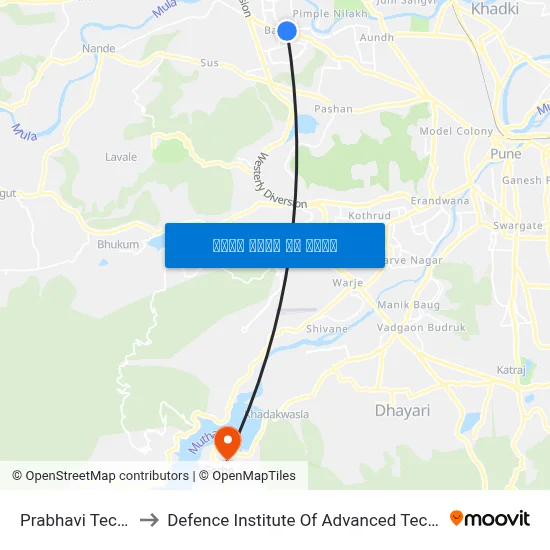प्रभावी टेक पार्क to रक्षा उन्नत प्रौद्योगिकी संस्थान map