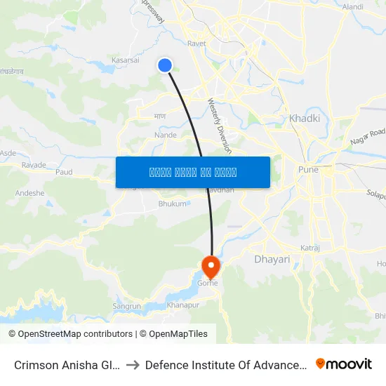 क्रिमसन अनिषा ग्लोबल स्कूल to रक्षा उन्नत प्रौद्योगिकी संस्थान map