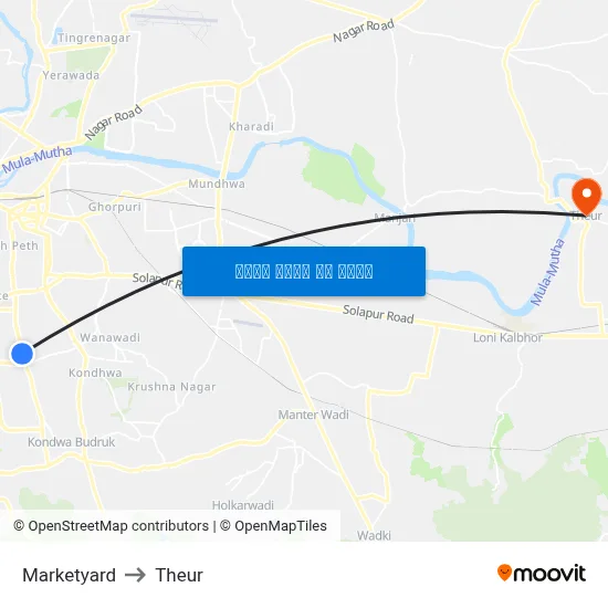 मार्केट यार्ड to थेउर map
