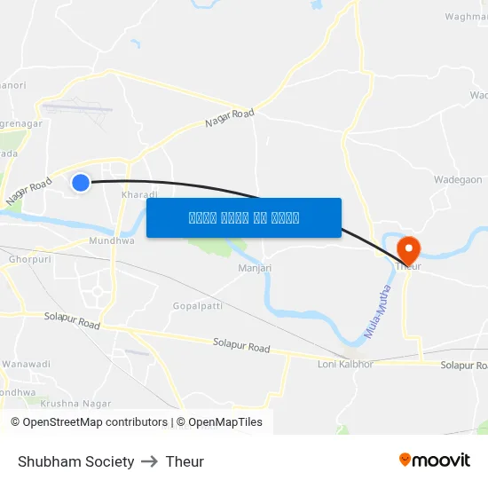 शुभम सोसाइटी to थेउर map