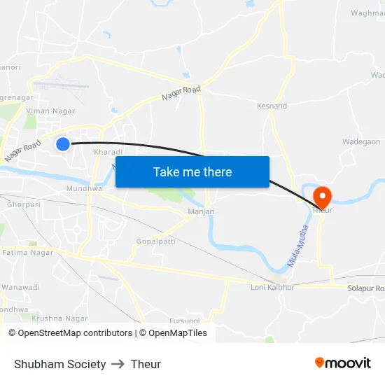 शुभम सोसाइटी to थेउर map