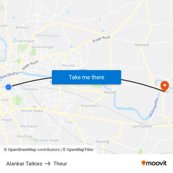 अलंकार टॉकीज to थेउर map