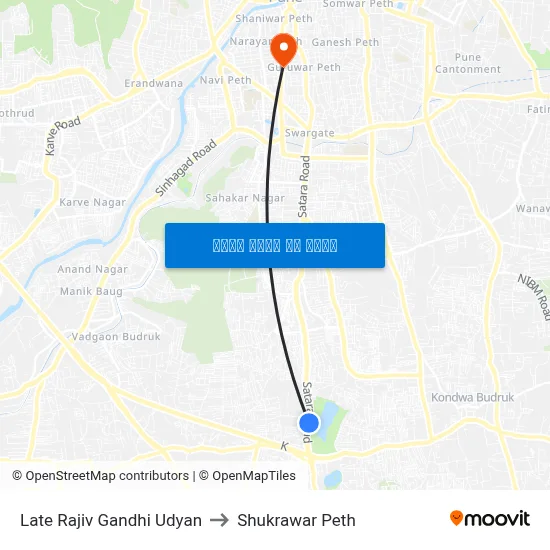 स्व. राजीव गांधी उद्यान to शुक्रवार पेठ map