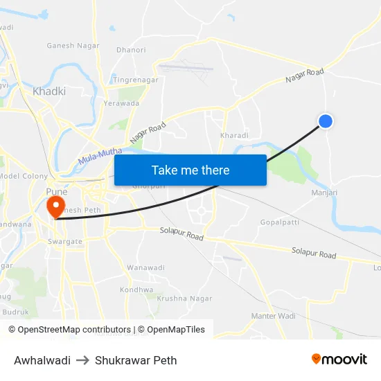 Awhalwadi to Shukrawar Peth map