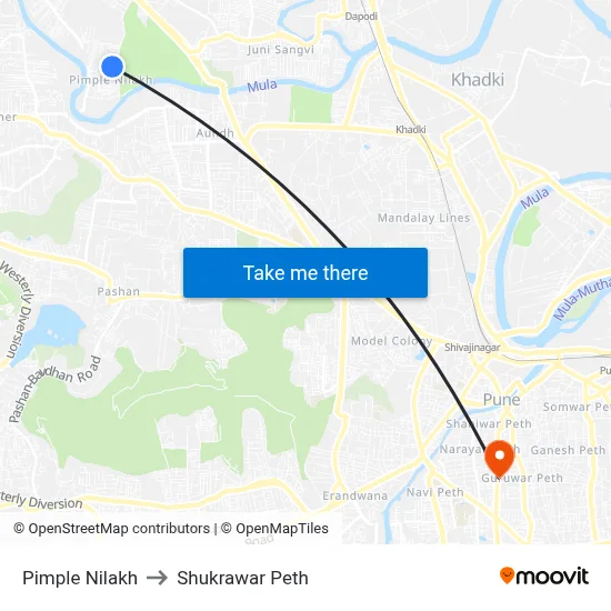 Pimple Nilakh to Shukrawar Peth map