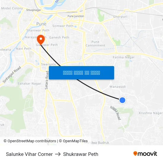 सालुंके विहार कॉर्नर to शुक्रवार पेठ map