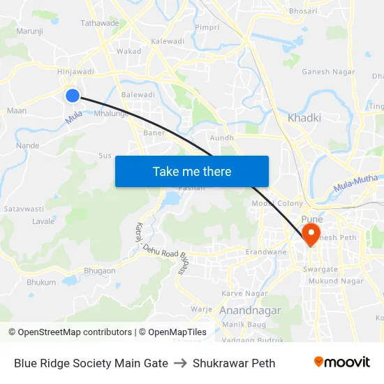 ब्लू रिज सोसायटी मेन गेट to शुक्रवार पेठ map