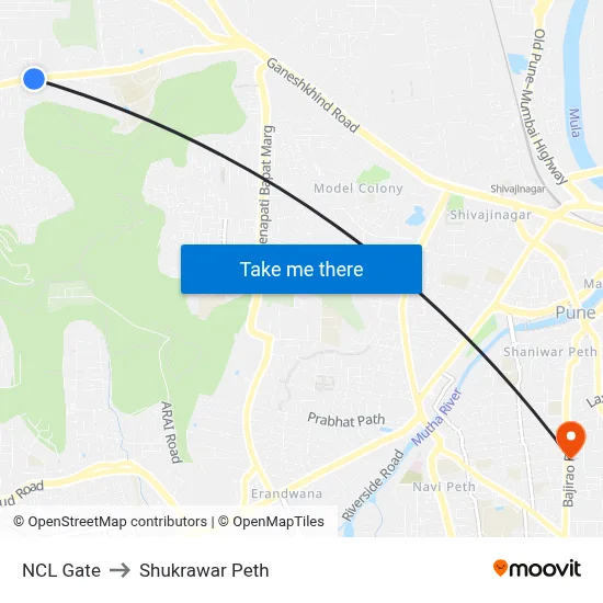 NCL Gate to Shukrawar Peth map