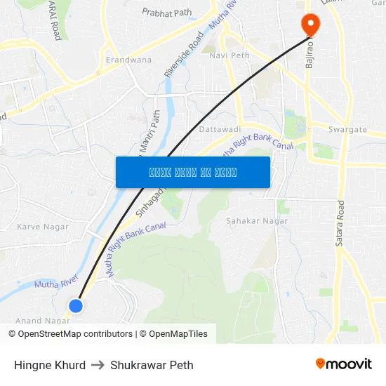 हिंगणे खुर्द to शुक्रवार पेठ map