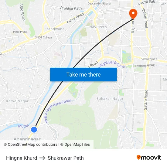हिंगणे खुर्द to शुक्रवार पेठ map