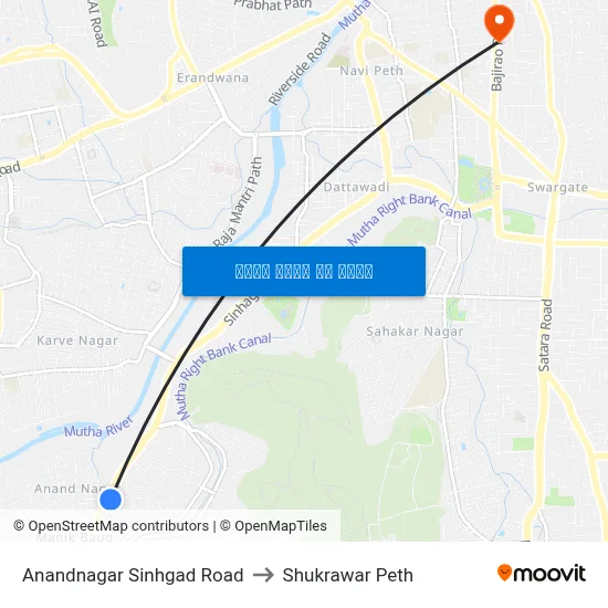 आनंदनगर सिंहगड रोड to शुक्रवार पेठ map