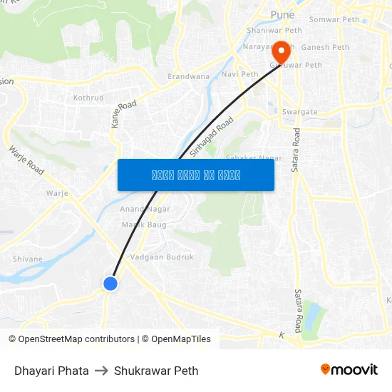 धायरी फाटा to शुक्रवार पेठ map