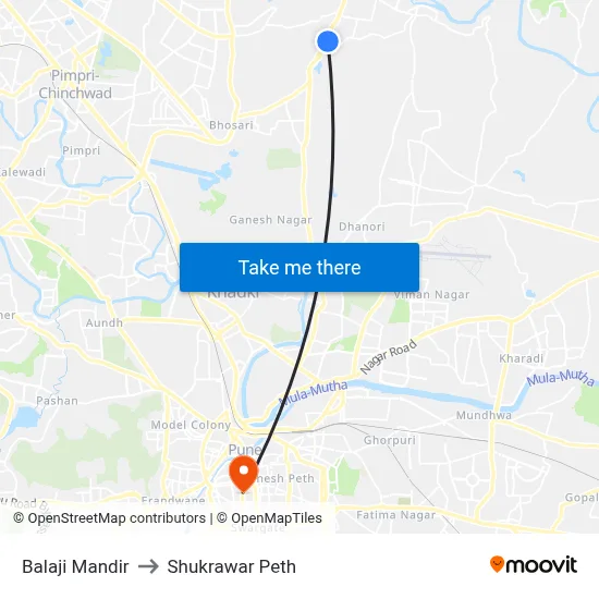बालाजी मंदिर to शुक्रवार पेठ map