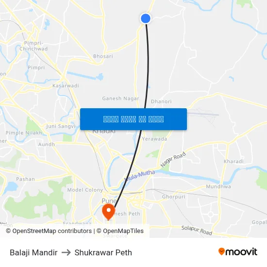 बालाजी मंदिर to शुक्रवार पेठ map