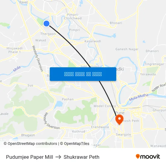 पुदुमजी पेपर मिल to शुक्रवार पेठ map