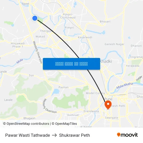 पवार वस्ती तथवडे to शुक्रवार पेठ map