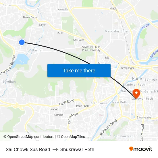 साई चौक सूस रोड to शुक्रवार पेठ map