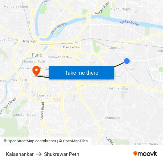 कलाशंकर to शुक्रवार पेठ map