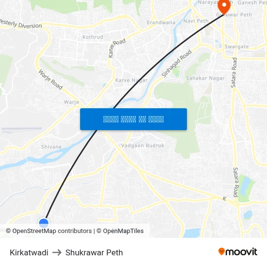 किरकटवाडी to शुक्रवार पेठ map
