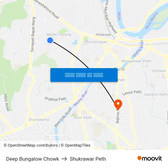 डीप बंगलो चौक to शुक्रवार पेठ map